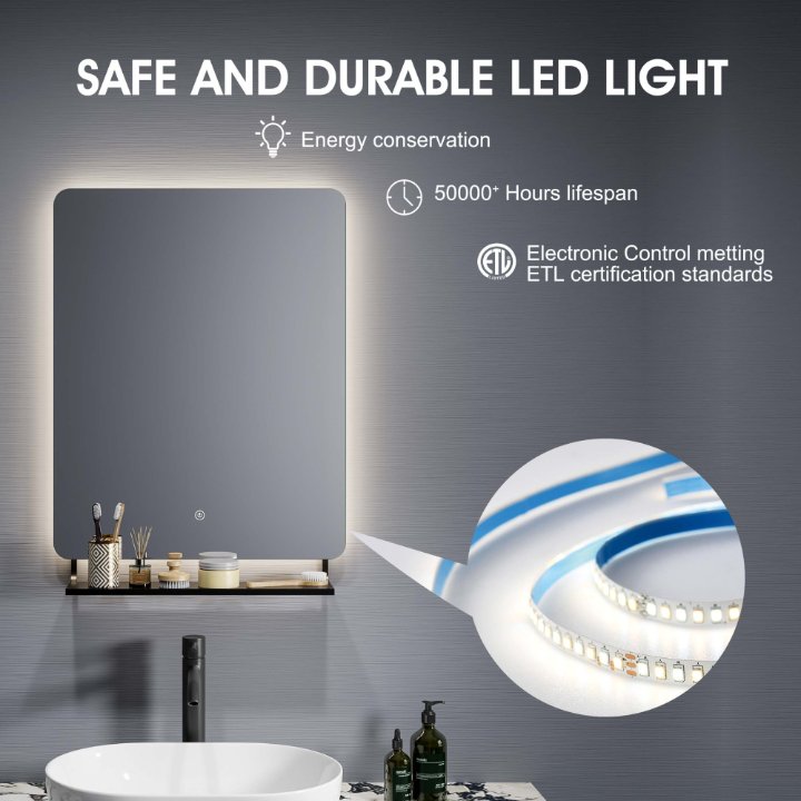 Upgrade Your Space with an LED Bathroom Mirror with Shelf