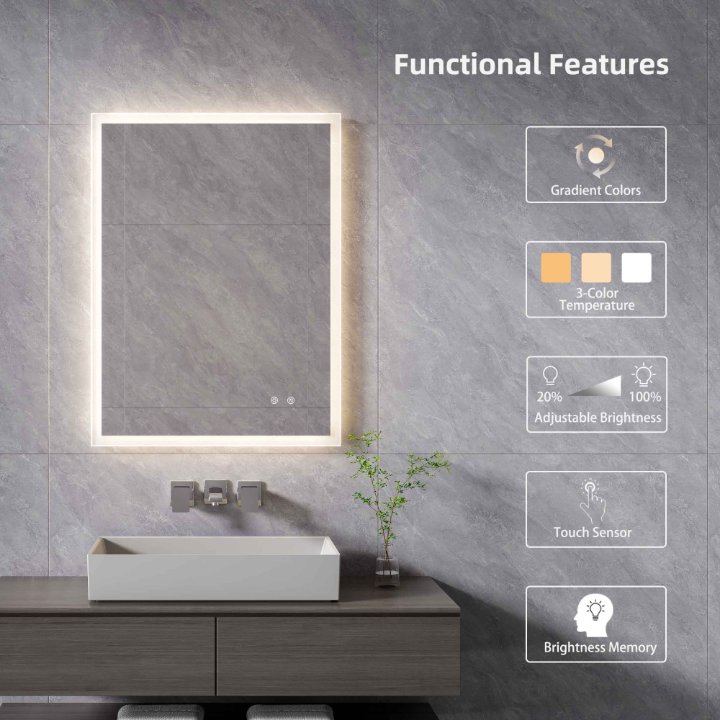 Upgrade Your Bathroom with DAPAI Mirror’s 24 Inch LED Illuminated Mirrors